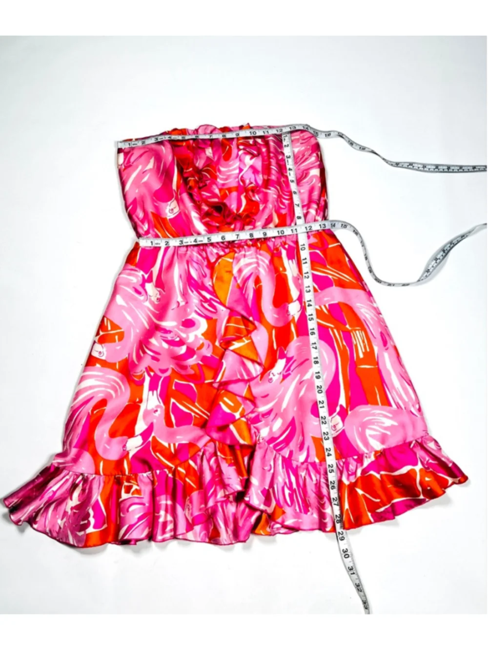 Lilly Pulitzer Womens Dress Strapless Cover Up Size 4 Pink Orange Flamingo Print - Picture 7 of 9